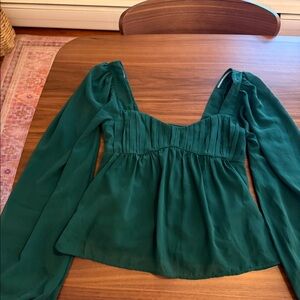 Green Abercrombie peplum top